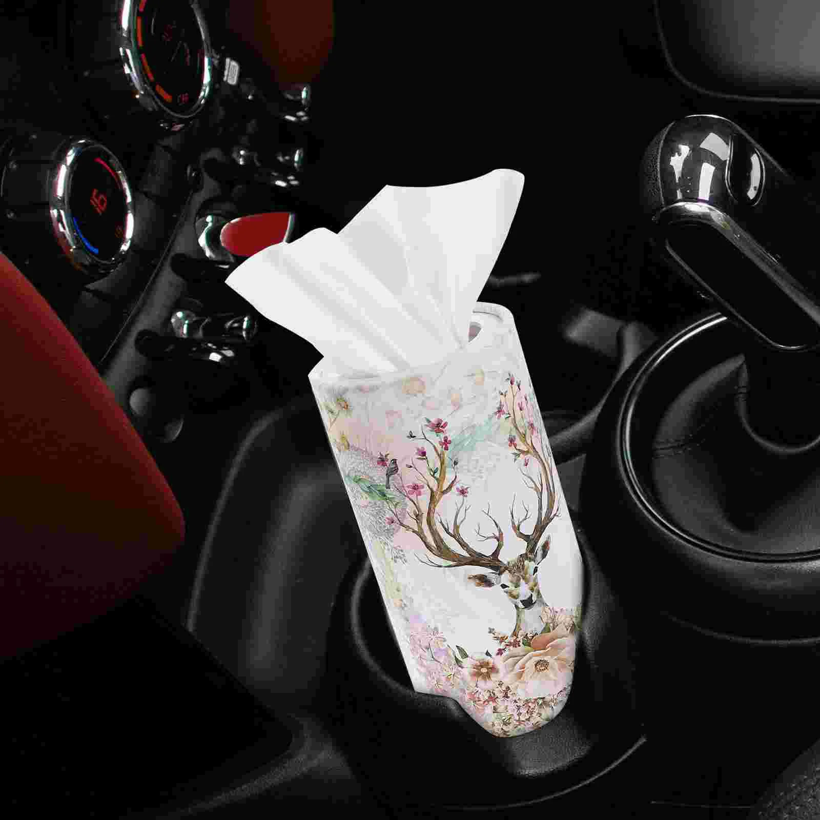 Multifunções Car Tissue Box Cover Holder, Auto Tubo De Papel Redondo, Segurança Quebrada, Janela Tissue Cup, Segurança Pacote Decor