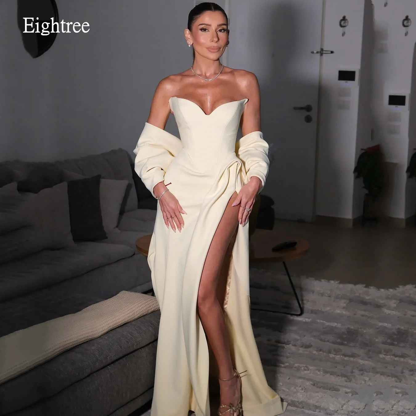 

Eightree Sweetheart Neck Mermaid Prom Gowns Off The Shoulder Formal Party Gown Side Slit Floor Length Evening Dress Customized