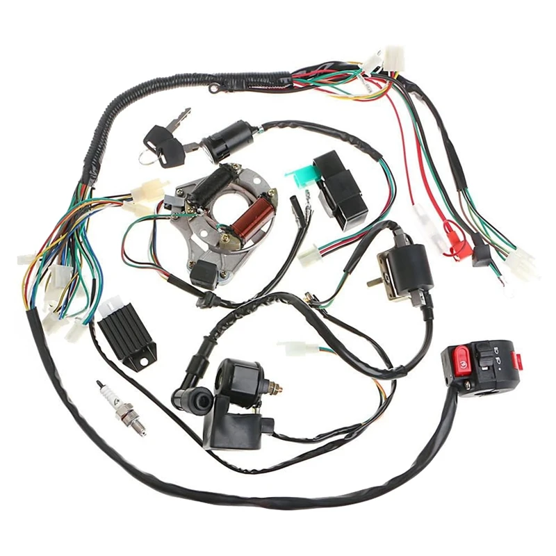 Wiring Harness Starting Harness Line Start Ignition Kit ATV Accessories 70 90 110CC Full Vehicle Wiring Harness