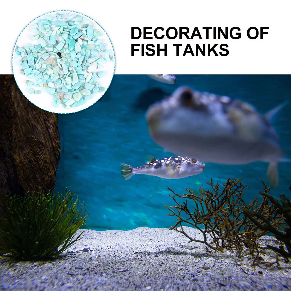 

2Pack Crystal Stones Aquarium Macadam Decorative Pebbles Safe Easy Wash Fresh Salt Water Fish Tank Crystal Rubble