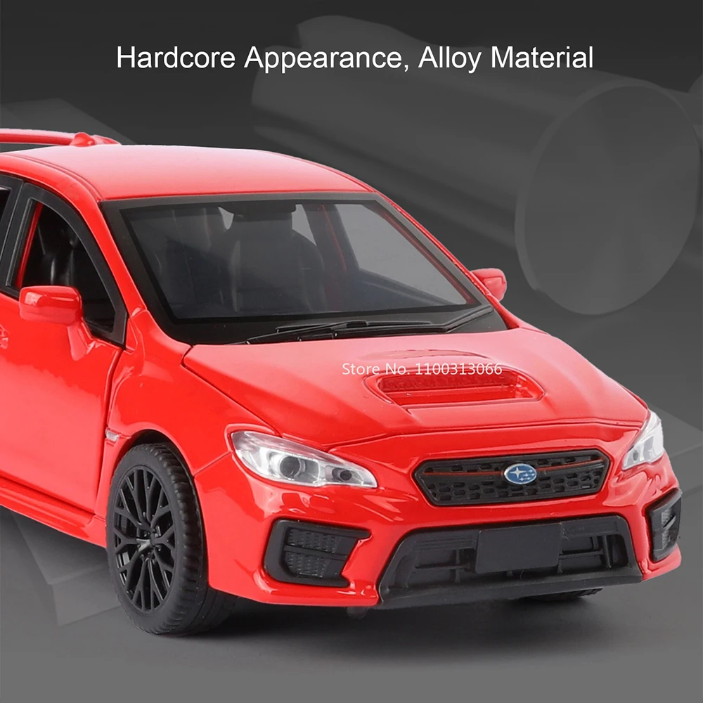 1:30 Scale Subaru WRX STI AE86 Cars Alloy Toys Diecast Models with Pull Back Doors Opened Miniature Vehicle Boys Ornaments Gifts