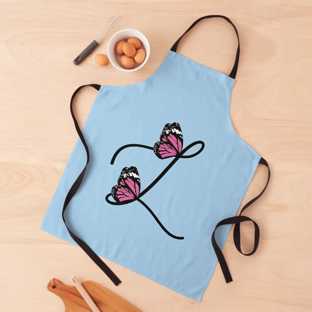 Butterfly Monogram L Apron Bib For Kitchen cookings for women Kitchen Supplies For Man Apron