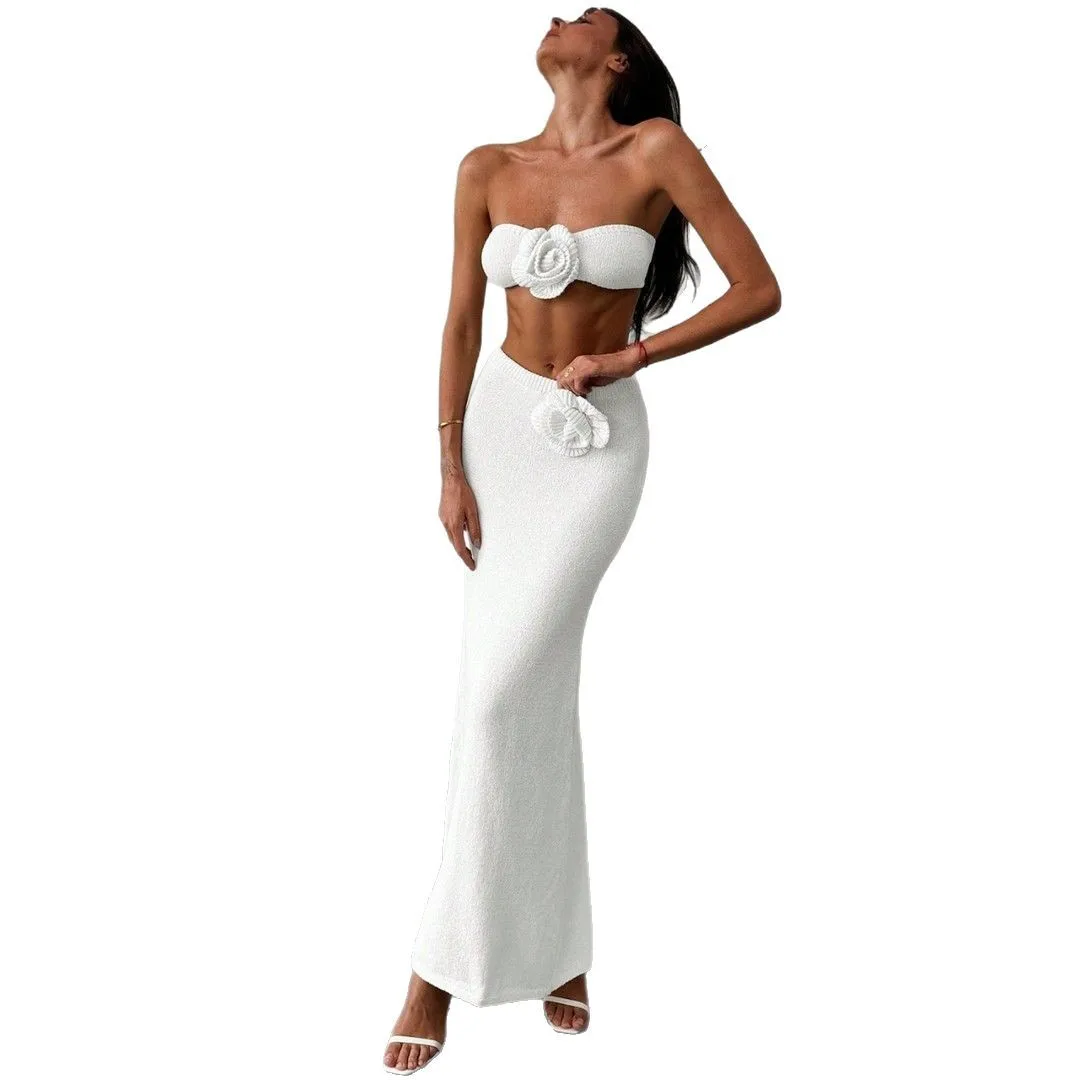 

Вязаный комплект с высокой талией и длинной юбкой Ne n Beach Vaion, женский круглый пуловер, юбка-миди