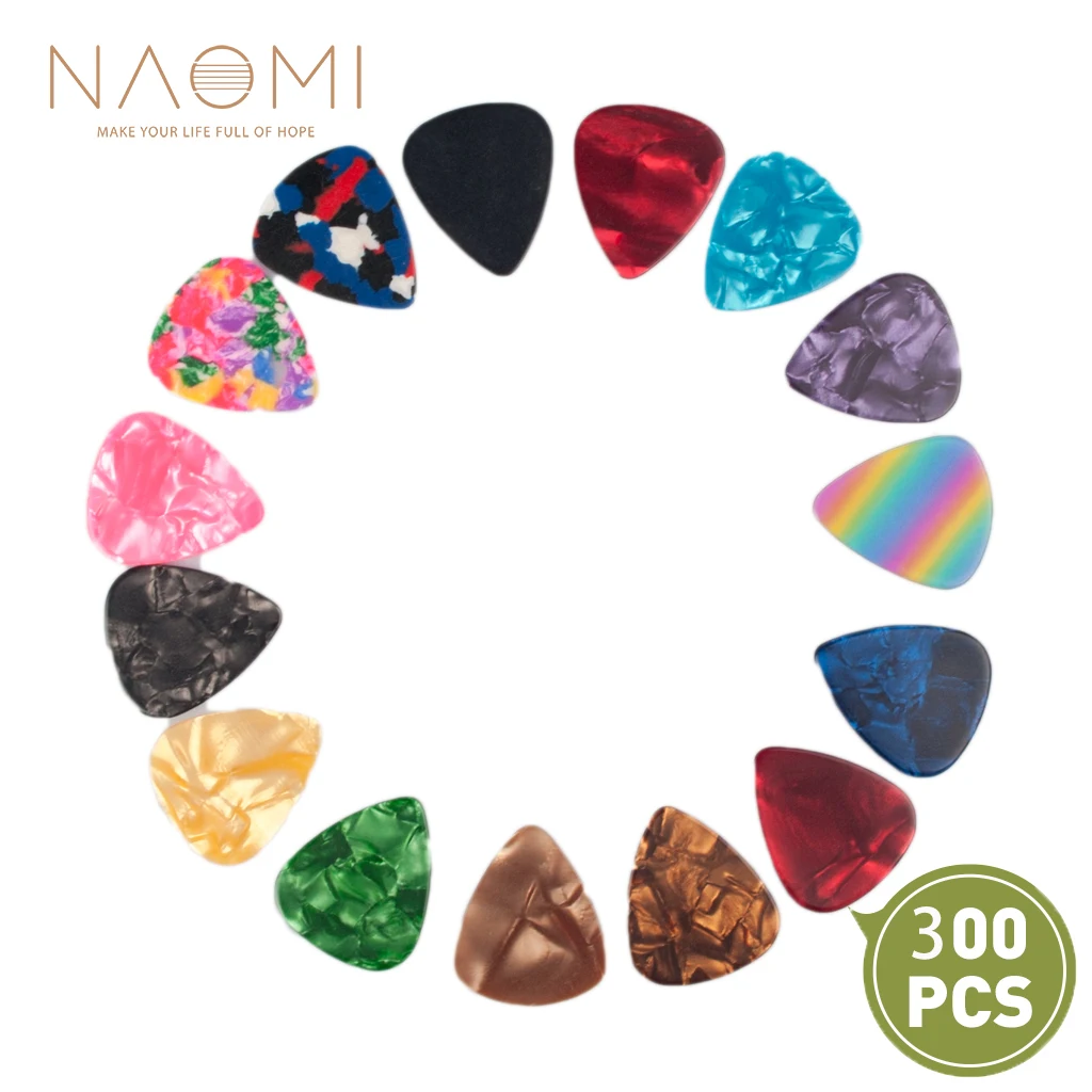 NAOMI Guitar Picks 300PCS Guitar Picks Plectrum Various Colors 6 Thickness Pick Box Guitar Parts Accessories New