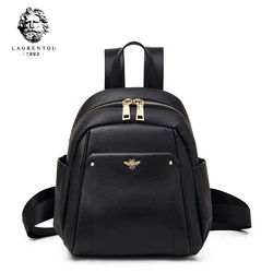 LAORENTOU Women Cow Leather+PU Backpack Clasic Lady Daypack Travel Bag Gift for Wife, Lover