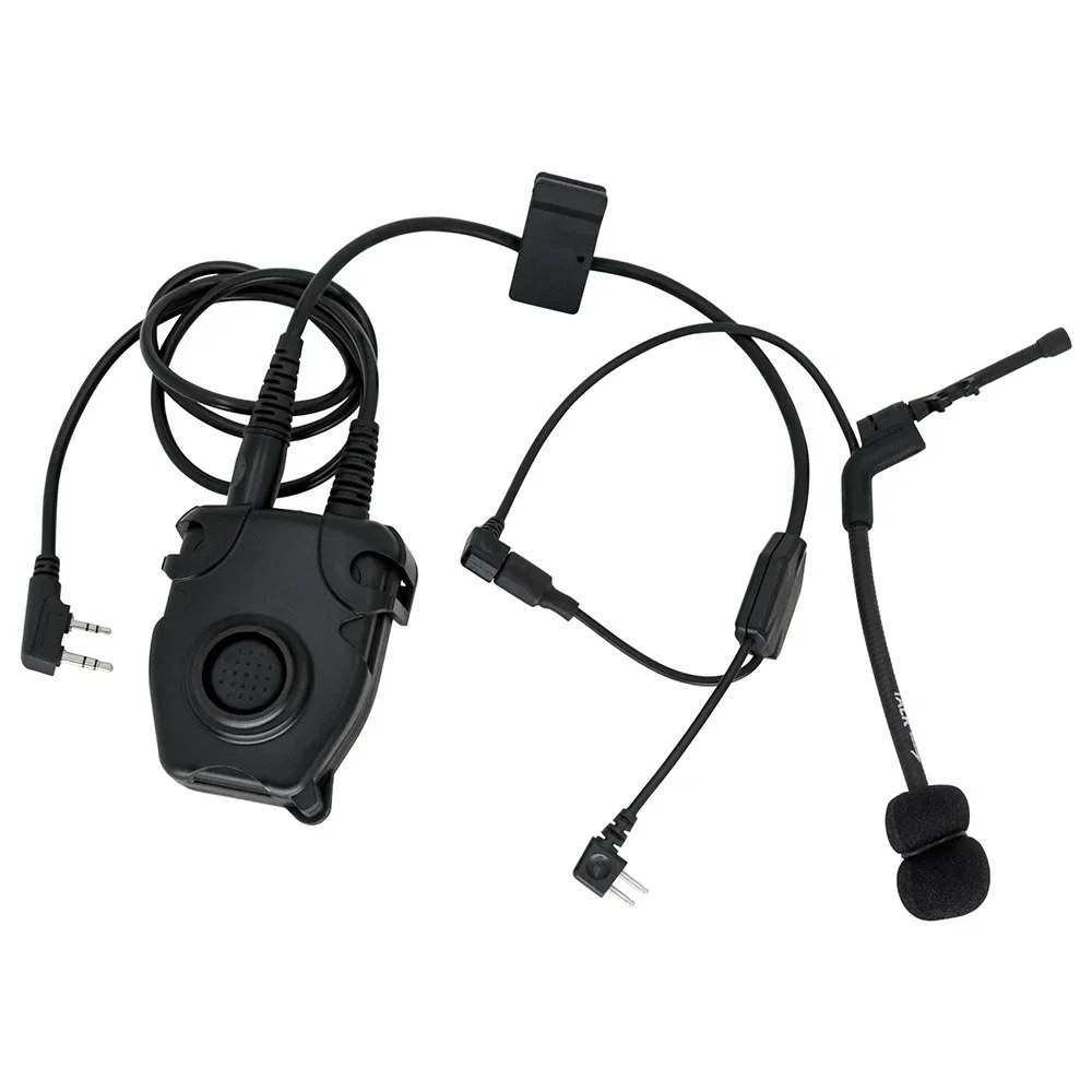 Tactical Headset Adapter Y-line with U94 PTT and Comtac Headset Mic for IPSC Version Comtac Shooting Headphones Hunting Earmuffs