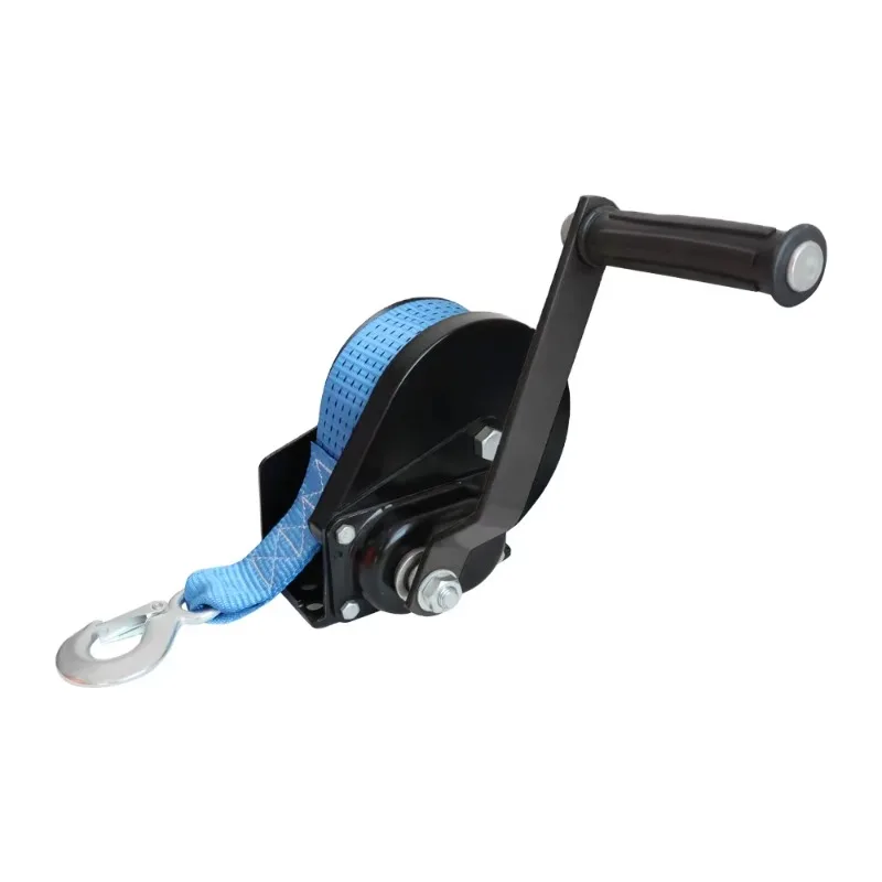 1000 kg advanced self-locking manual belt winch, marine trailer hand winch, winch with webbing anchor
