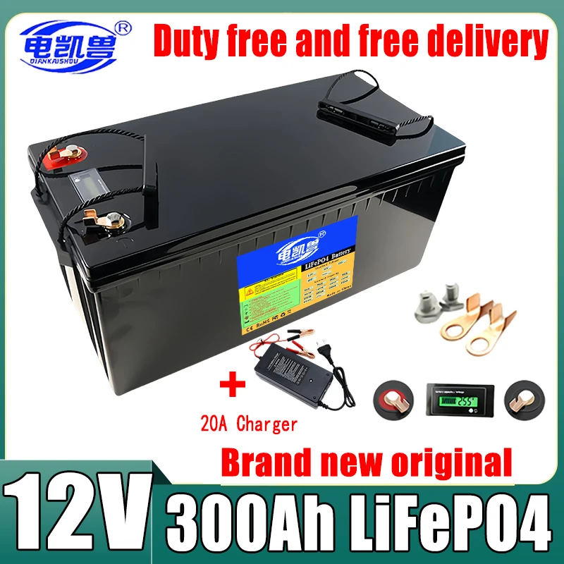 24V 12V 100Ah 150Ah 300Ah LiFePo4 Battery Built-in BMS Lithium Iron Phosphate Cells For Outdoor Camping Golf Cart Solar Storage