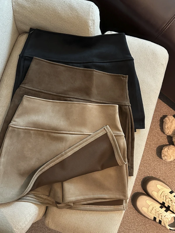 

High Waist A-Line Skirt Boot Pants ort orts Women Winter Small Size Side Split Woolen Skirt High Selling Product