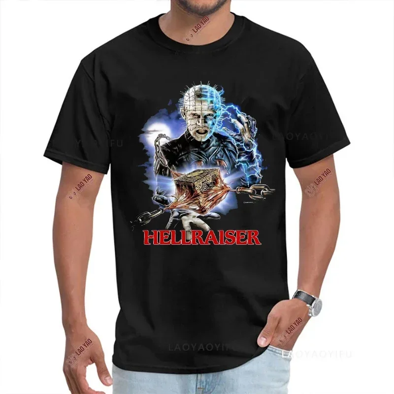 Hellraiser Supernatural Horror Film Unisex Men\'s T Shirt Movie 100% Cotton Tee Hellraiser British T Shirts Streetwear Harajuku