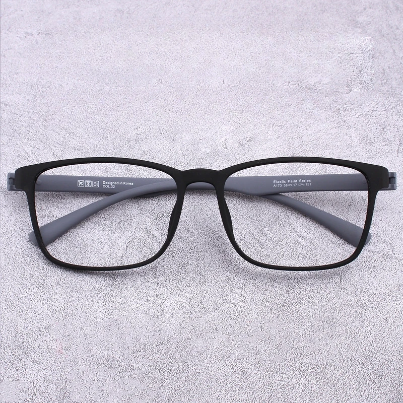 58mm Glasses Large TR90 Glasses Frame without Screws Black Frame Large Face Glasses Myopia Frame Large Size