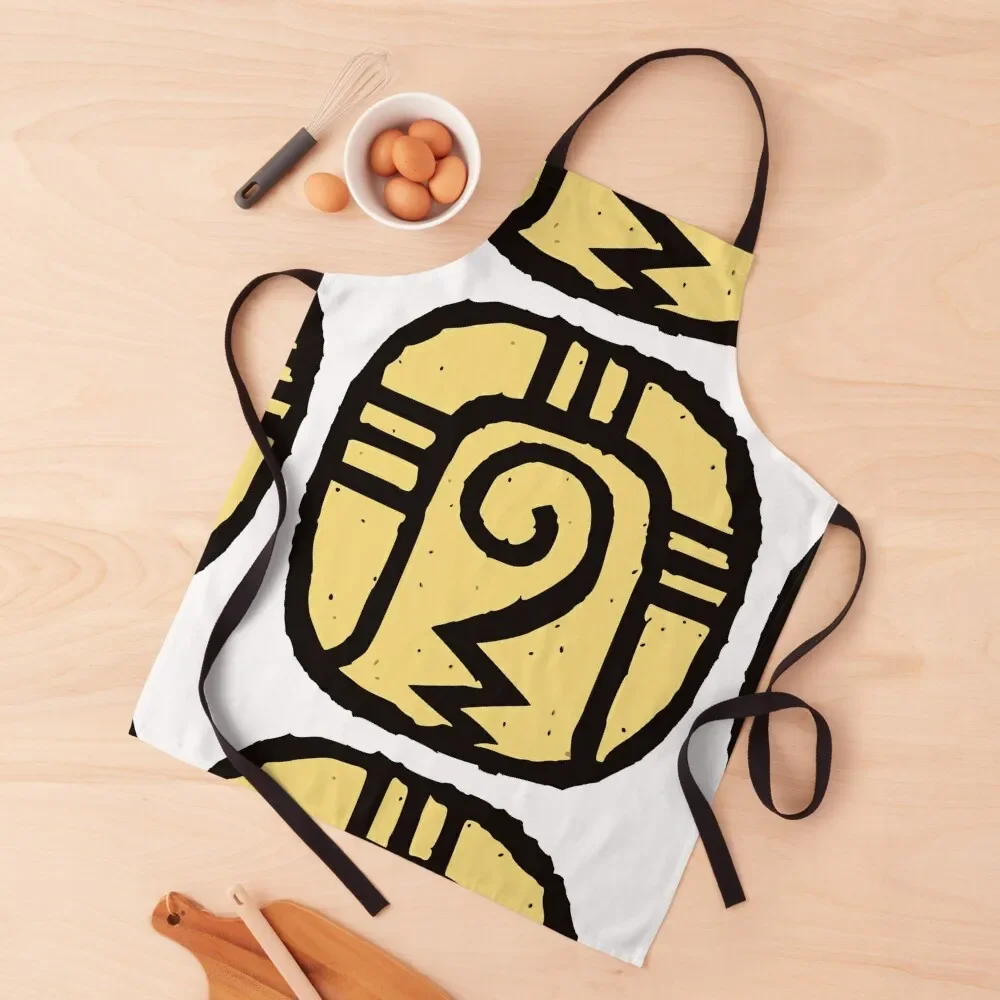 

16. YELLOW WARRIOR "CIB". 16th Kin or Solar Seal of the Mayan Calendar. Apron Dress Home Utensils bib Apron