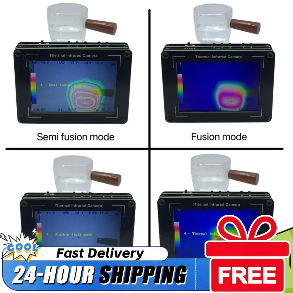 

Инфракрасный тепловизор 3,5 дюйма -40-450°C ℃ Тепловизионная камера 32x24 пикселей для инспекции электрических/механических систем и зданий