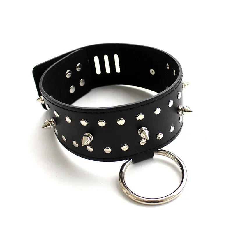 لعبة الكبار الياقات الرقبة حلقة الجنس لعب للنساء منتجات جنسية لعب الأدوار بولي Leather الجلود Bdsm طوق عبودية ضبط النفس الرقيق