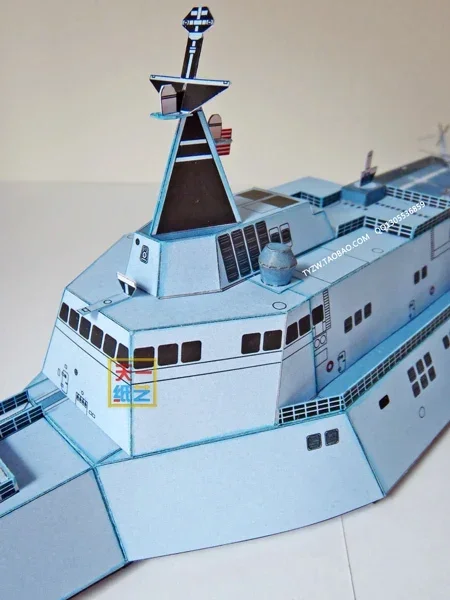 USA LCS-2 independence Littoral Combat Ship 3D Paper Model Puzzle DIY Handmade Toy