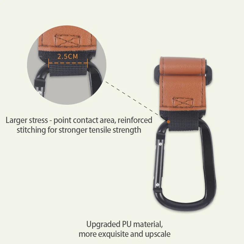 Picture 5: 1/2pcs Multifunction Baby Stroller Hooks Upgrade Carabiner Pram Hook Cart Organizer Pram Hanger Stroller Accessories WNGG02