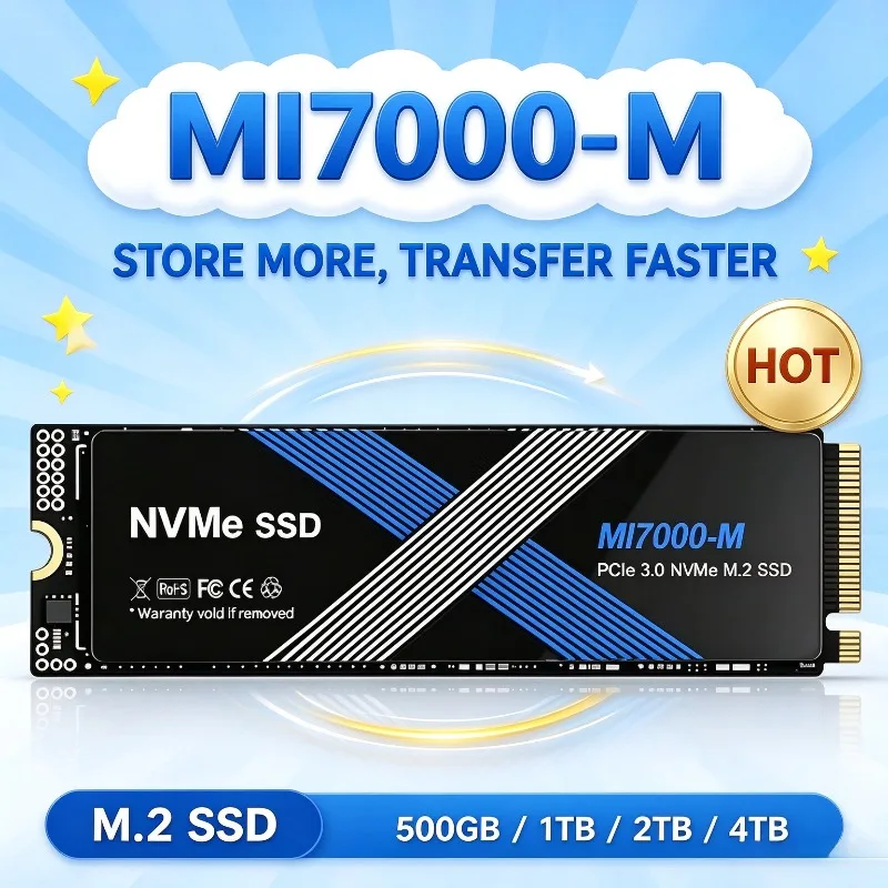MI7000-M M.2 SSD Hard Disk 500GB 1TB 2TB 4TB High Speed NVMe M2 SSD PCIe 3.0 Internal Solid State Gaming Drive Laptop Desktop PC