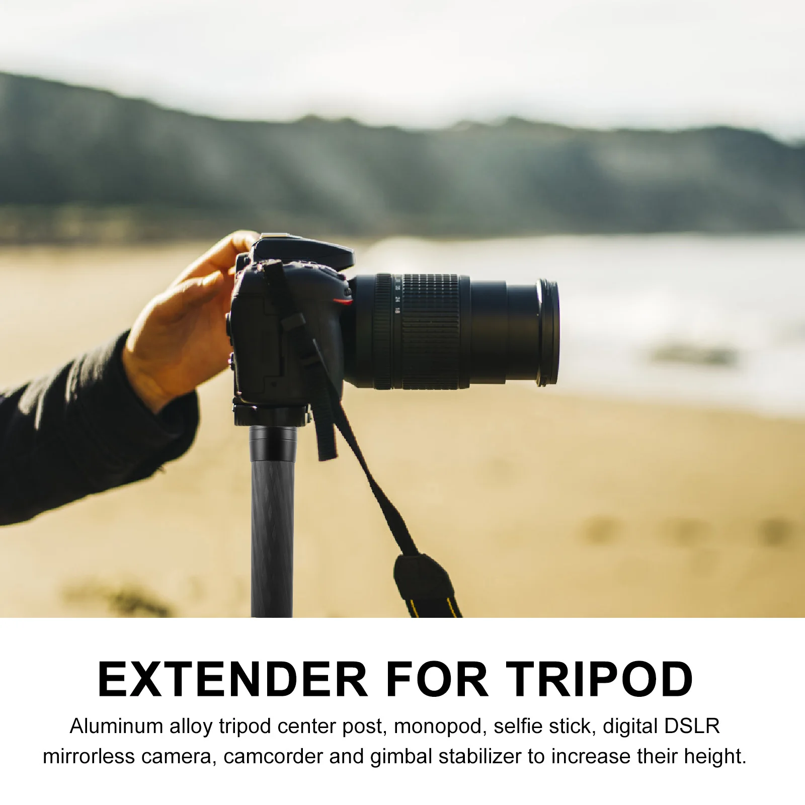 Carbon Fiber Camera Extension Rod Durable Practical Compatible -s/ Lightweight Portable Design 1/4'' 3/8\