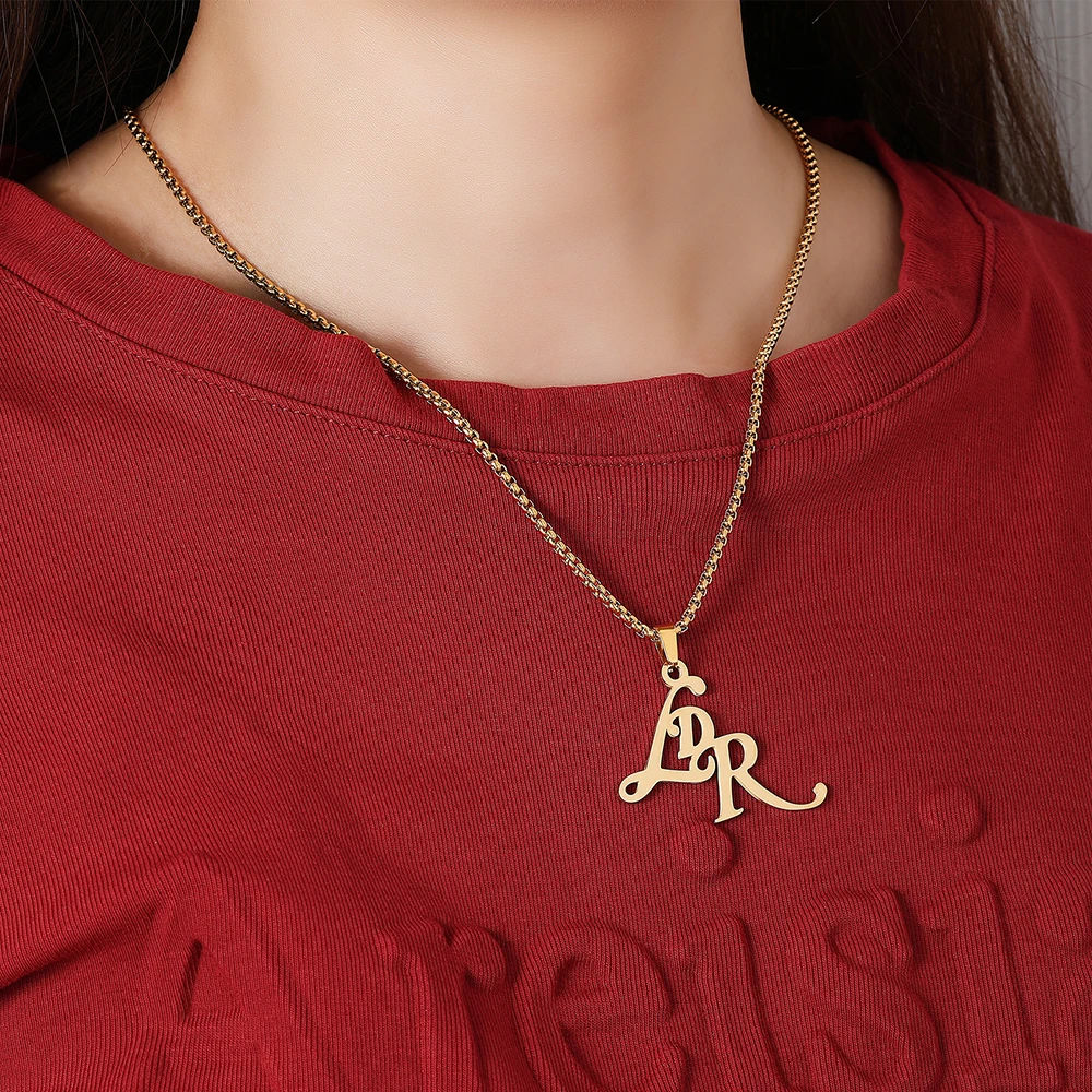 DCARZZ الفولاذ المقاوم للصدأ LDR قلادة قلادة المغني لانا ديل ري مجوهرات تصميم بسيط سلسلة عنق للمرأة الفتيات عشاق الموسيقى