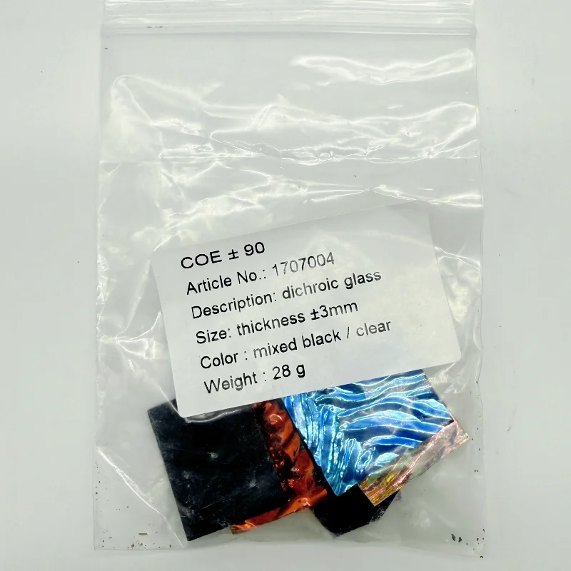 3bags COE90 Dichroic Glass Mix Color and Shapes Fusing in Glass Microwave Kiln