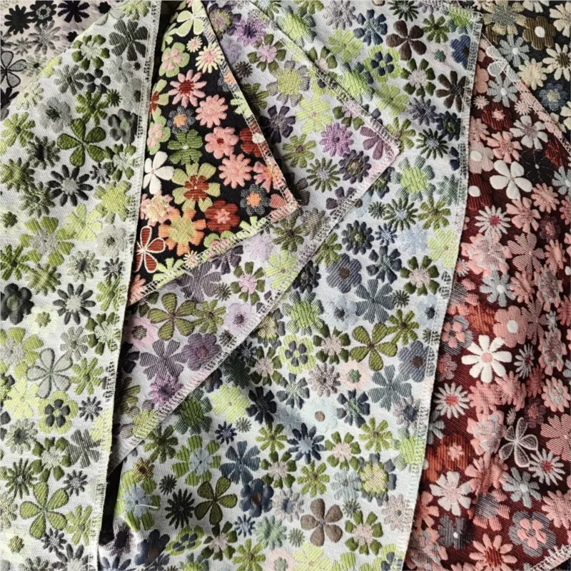 A and light jacquard fabric with small floral patterns pastoral style for women's dress