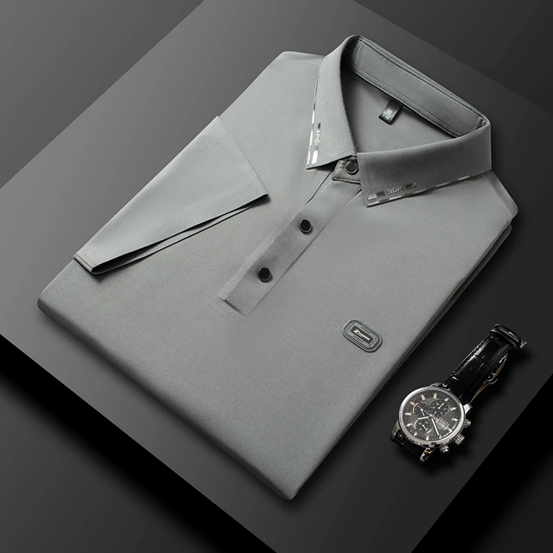 

Light Luxury High-quality Summer Short Sleeved T-shirt with Men's Printed Casual Business Polo Shirt Top