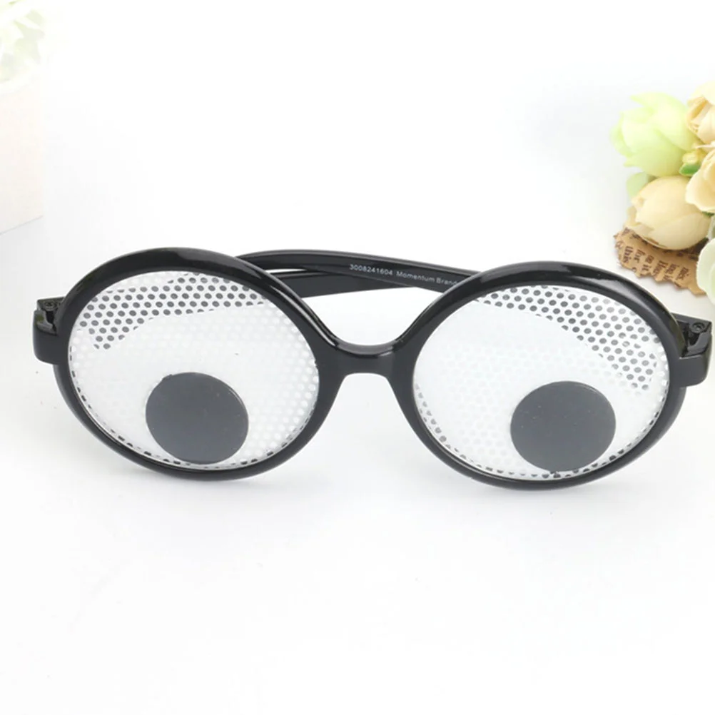 2 Pcs Funny Glasses Prank Eyeglasses Eyeball Creative Dreses Dynamic Clothing Novel Moveable