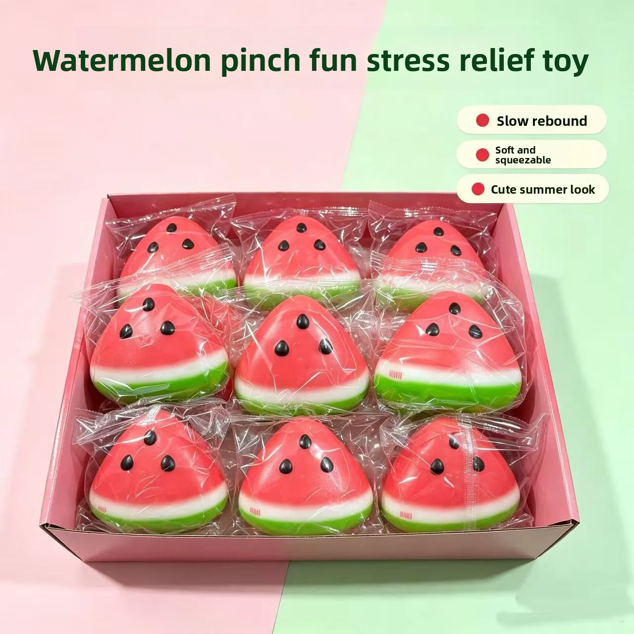 Summer Realistic Watermelon Slow Rising Squishy Toy, Cute Aesthetic Squeeze Stress Relief Decompression Fidget Toy