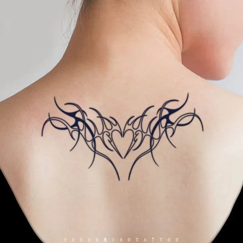 Herbal Tattoo Stickers for Women Thigh Succubus Heart Wings Art Temporary Tattoos Waterproof Fake Tattoo Sexy Lasting Stickers