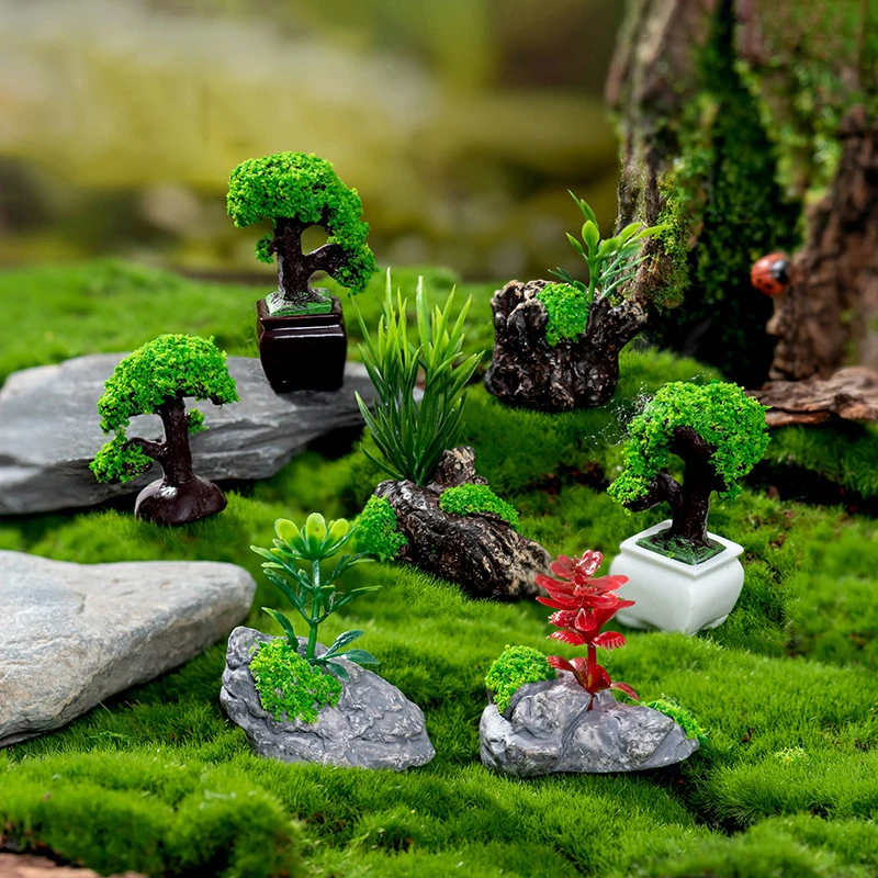 【BBS】Doll House Mini Simulated Green Plant Model DIY Dollhouse Home Garden Outdoor Scene Decor
