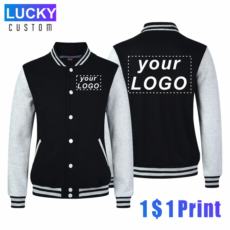 Winter Men\'s And Women\'s Baseball Uniforms Custom Printing Embroidery LOGO Warm Jacket All-match Plus Velvet Jacket 3xl