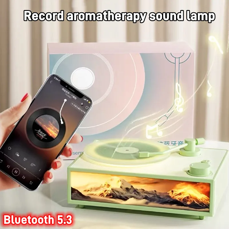 

Vinyl Record Player Portable Bluetooth Speakers Wireless Mini Stereo Rotating Aromatherapy Machine Lighting Painting Sound Box