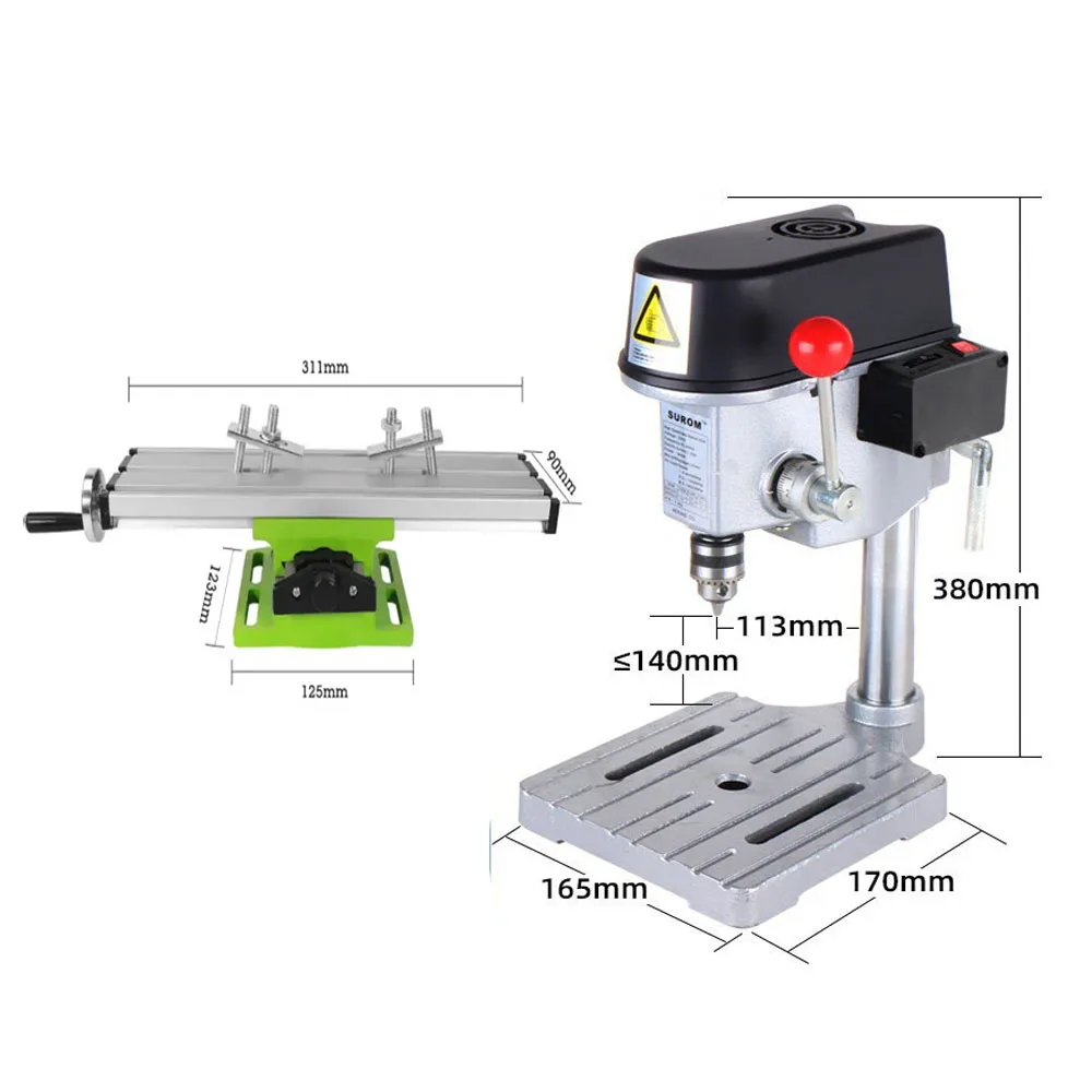 New 340W 220V Bench Drill Press Drilling Milling Machine Plastic Woodworking DIY Precision Milling Working Table Bench Drill