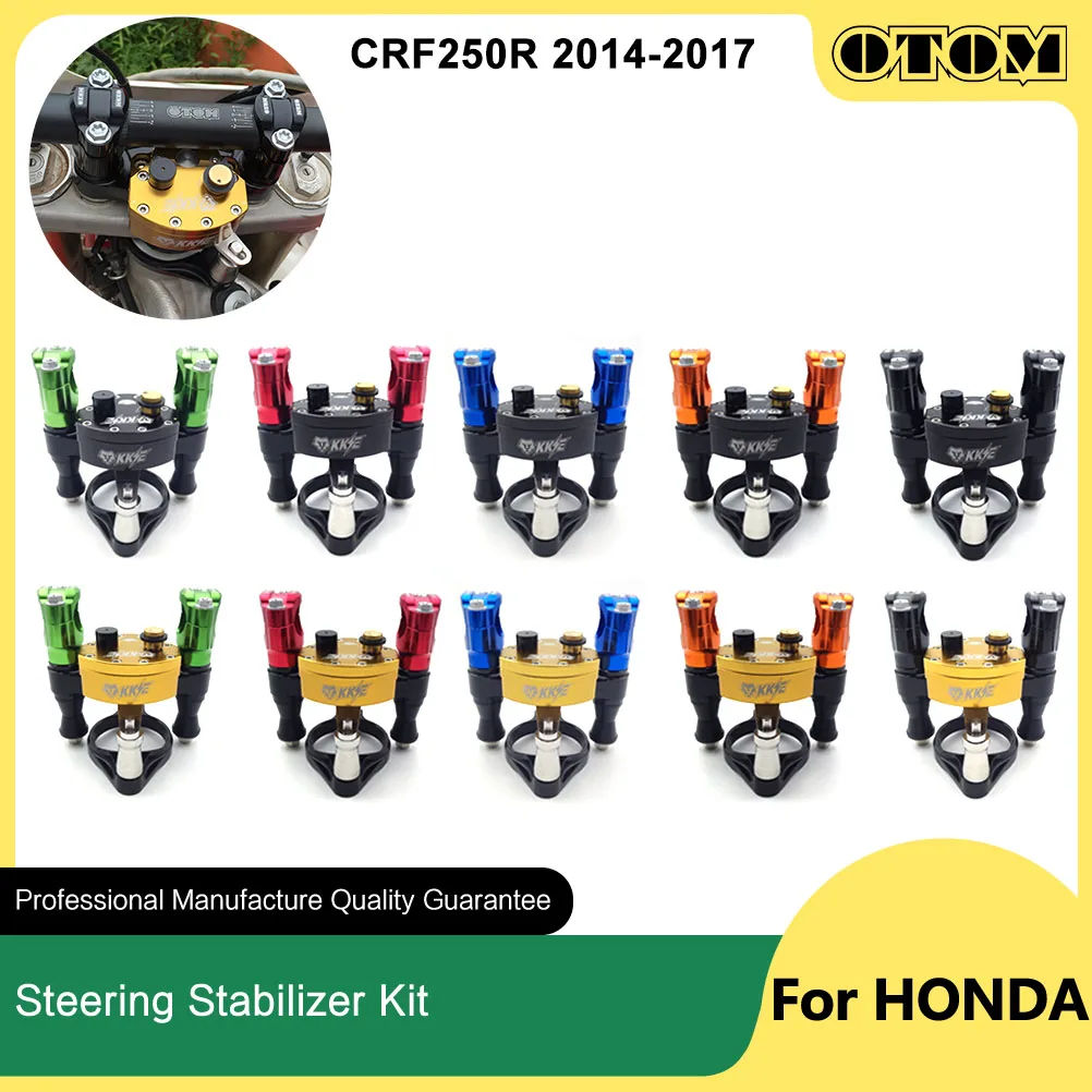 

OTOM 2014-2017 Motorcycle Steering Damper Stabilizer Shock Absorber Handlebar Riser Clamp Bracket Kit For HONDA CRF250R Pit Bike