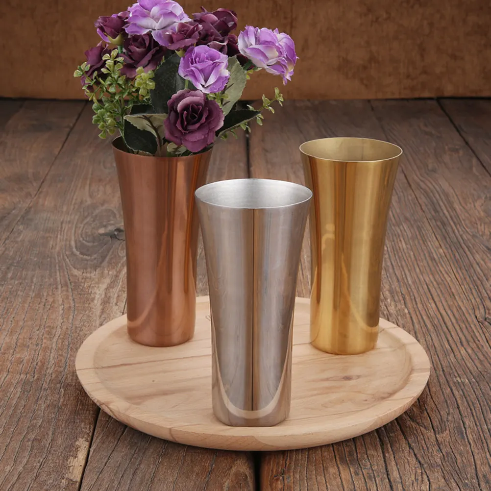 304 Stainless Steel Vase Mirror Polished Surface Drop Resistant Rust Proof Smooth Rounded Edge Elegant Waist Design Flower