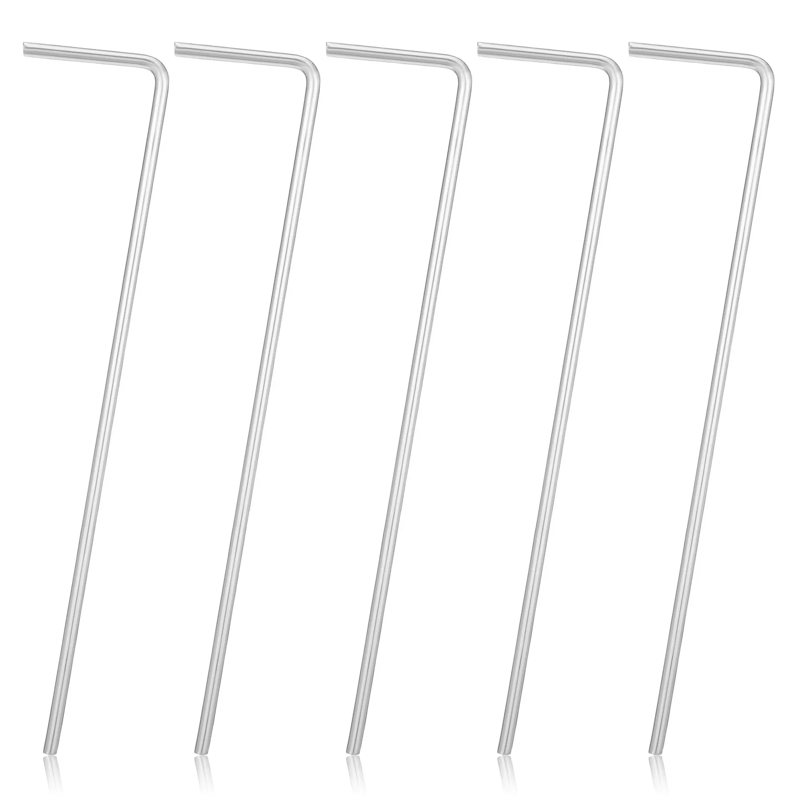 32Pcs Strong Iron Tent Pegs L Shape Hook Ground Nails for Reliable Tent Awning Canopy Securing Camping Outdoor Windproof Fixing