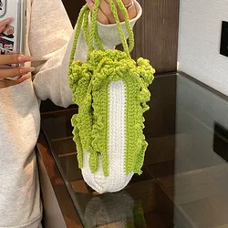 Coin Purse Mobile Phone Crossbody Bag For Women Crochet Floral Handbag Fashion Knitting Sling Bag Designer Handmade Woven Bag