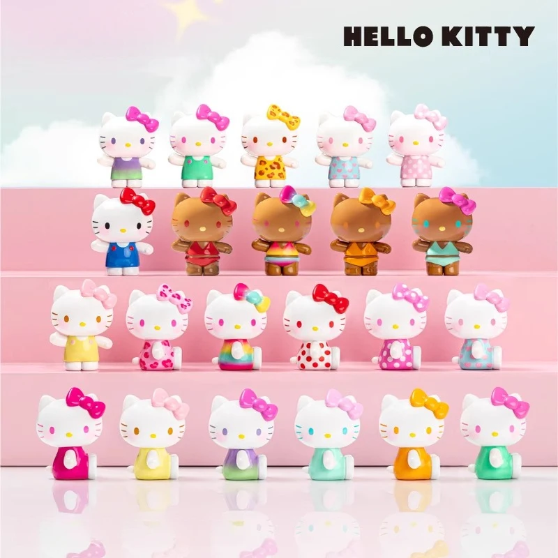 

Новая верхняя игрушка Hellokitty, летняя радужная серия конфет, слепая коробка, милые очаровательные мини-фигурки, декоративные предметы, коллекционная игрушка в подарок