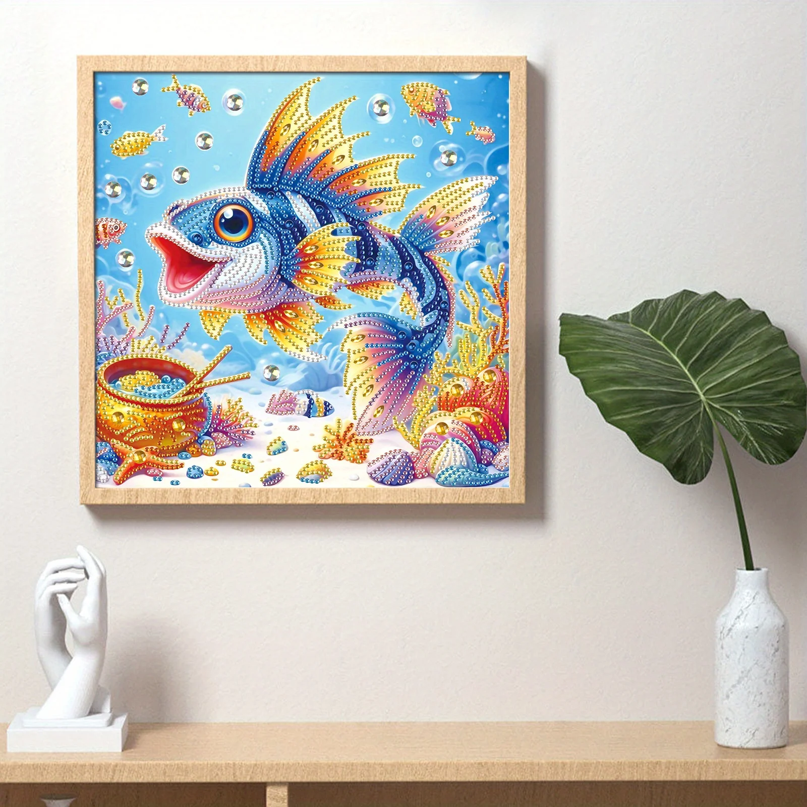 DIY Colorful fish 5D Special Shape Diamond Art Kits for Beginners,Diamond Art Painting Kits for Home Wall Decoration Gift
