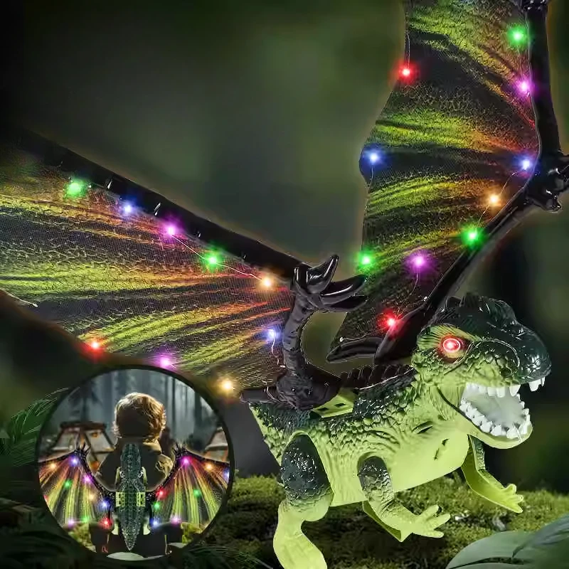 New Children's Electric Dinosaur Wings Elf Wings Back Decoration Light Music Cool Boy Birthday Gift