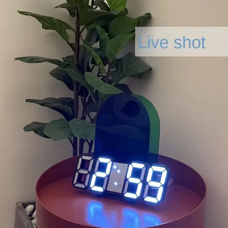 Table  3D LED Digital Alarm Clock Wall Clock Time/Date/Temperature for Home Kitchen Offices Clock Decoration Garden Clocks