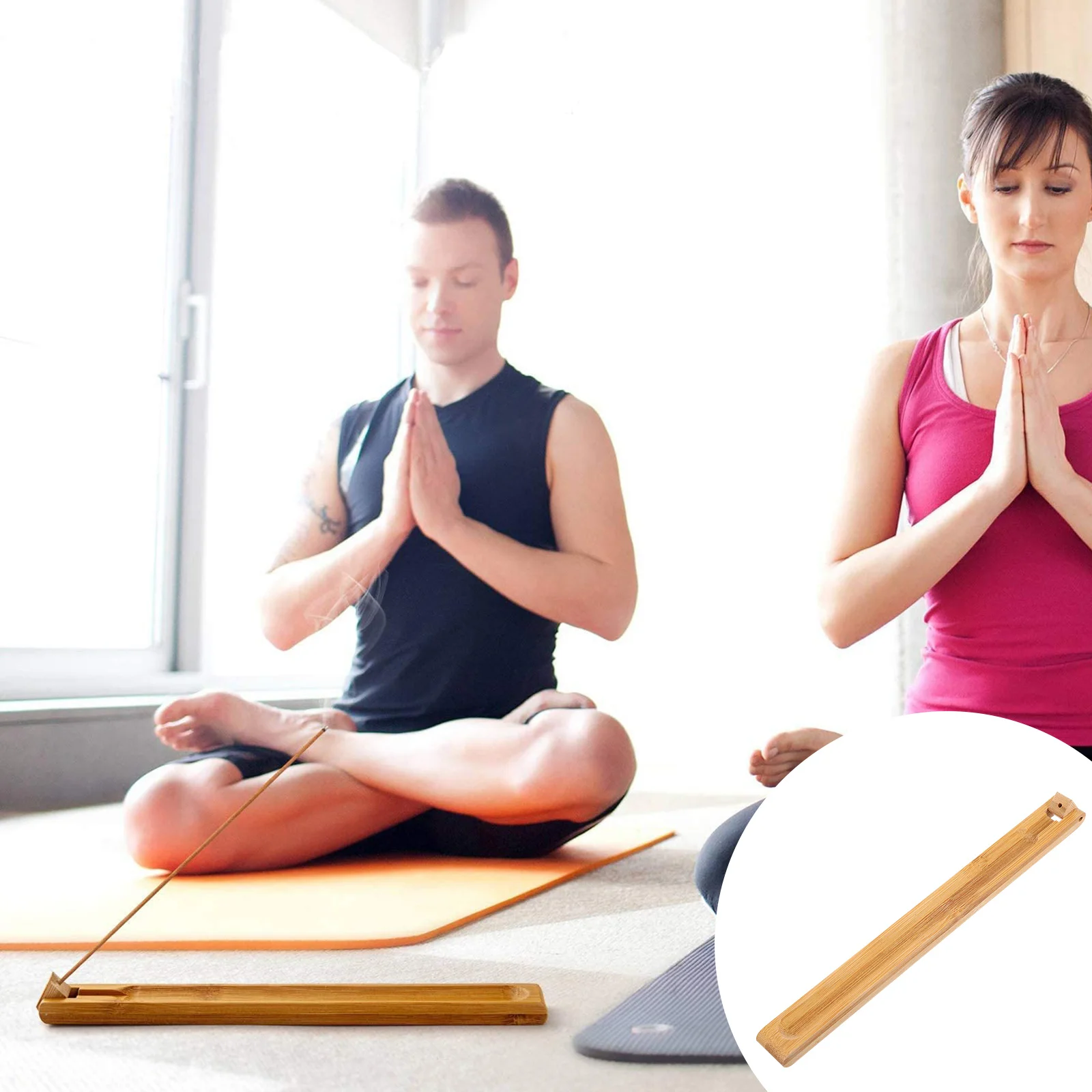 

2Pcs Bamboo Incense Holder Lightweight Simple Design Easy Incense Burner for Meditation Yoga