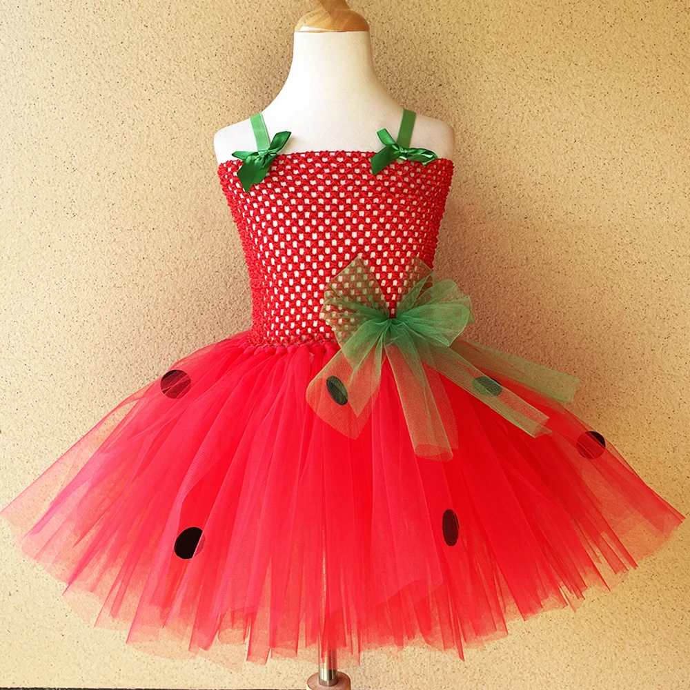 Strawberry Tutu Dress  Princess Dresses for Birthday Costume Watermelon Halloween Christmas Costumes