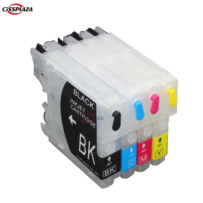 CISSPLAZA Refillable ink Cartridge compatible for brother LC39 LC980 lc60 lc975 DCP J125 J315W J515W MFC J415W J615 J615W