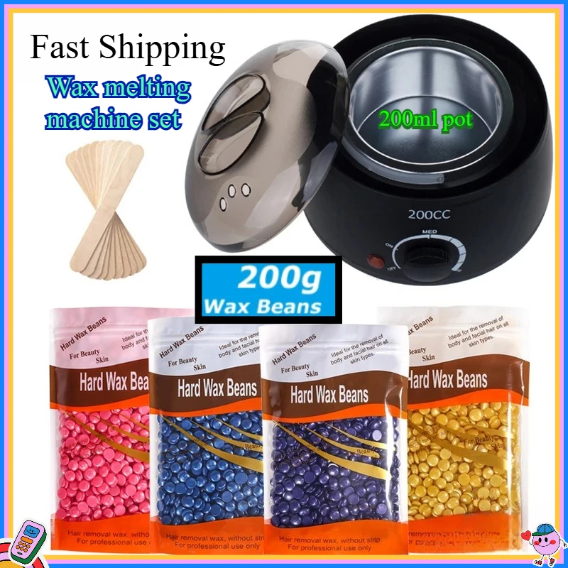 

Подогреватель парафина для депиляции, горшок для вощения, 200 мл, машина для плавления воска с восковыми бобами, набор для быстрой нагревателя воска для удаления волос