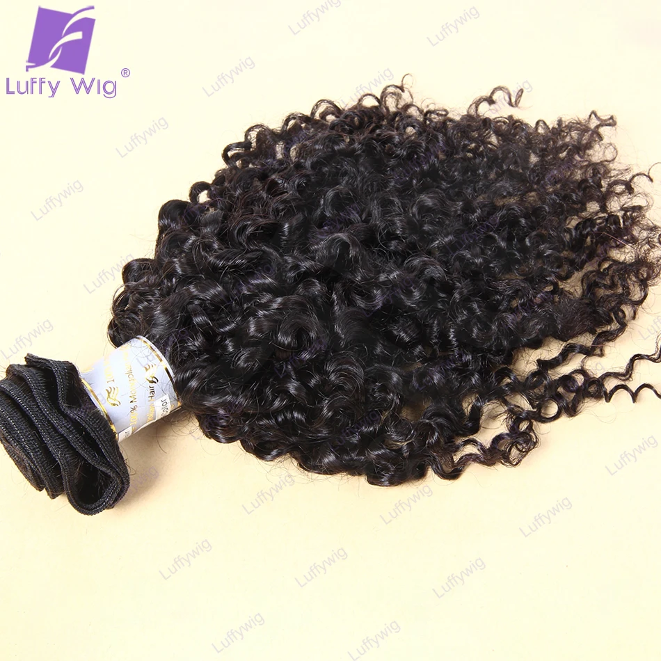 Double Drawn Full Ends Burmese Curly Hair Bundles 100% Human Hair Tight Curly Human Hair Bundles for Women Natural Black Color