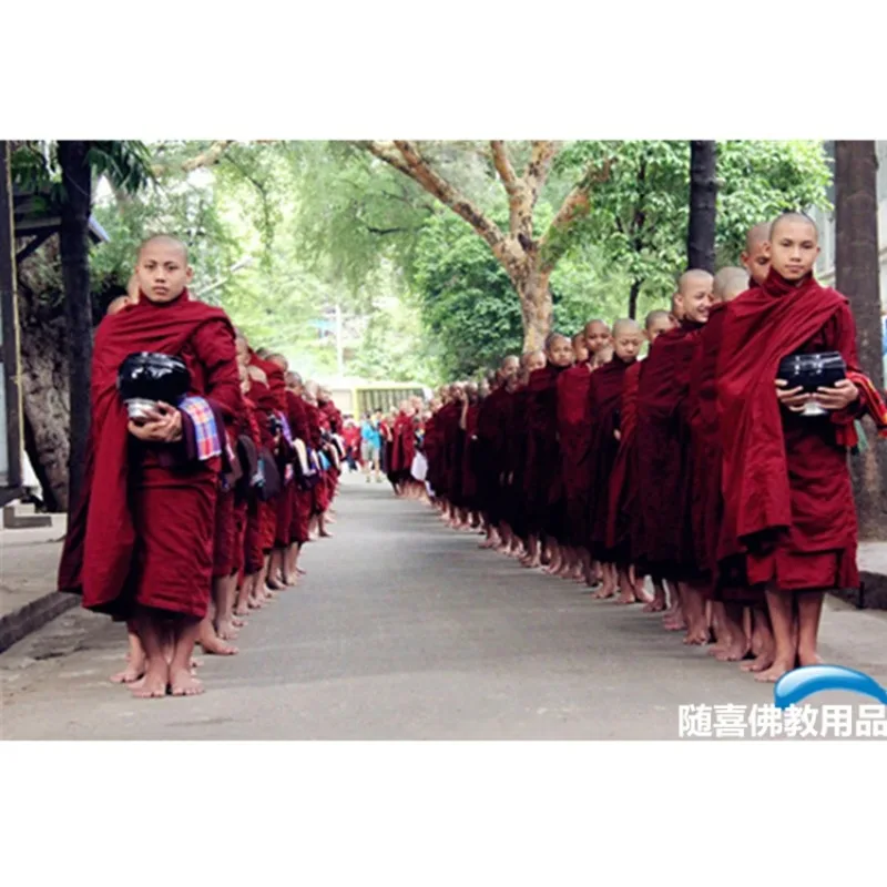 Thailand South Monk Cassock Theravada Buddhism Bhikkhu Top Bottom Sankadi Maroon Buddhist Robes Cotton Thai Meditation Costume