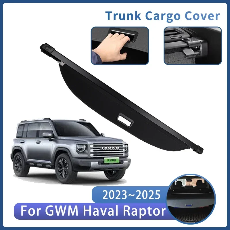 

Car Trunk Bracket For Haval Raptor Without speaker 2023 2024 2025 Rear Trunk Cargo Cover Retractable Curtain Auto Accessories