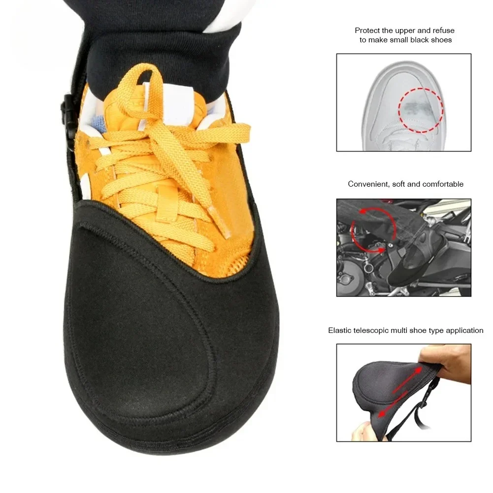Shoe Shift Protector Anti-Slip Waterproof Black Easy Installation Motorcycle Toe Protector Universal Motorcycle Shift Shoe Cover image 2