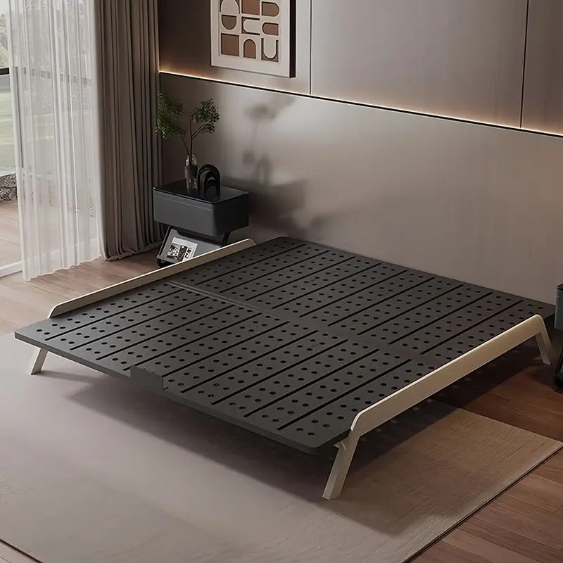 

Italian minimalist bedless carbon steel bed frame durable extra thick small apartment tatami